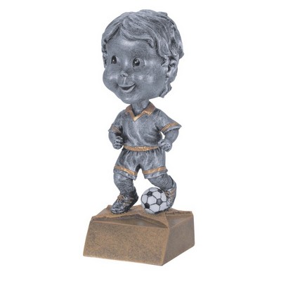 Resin Male Soccer Bobble Head (6")