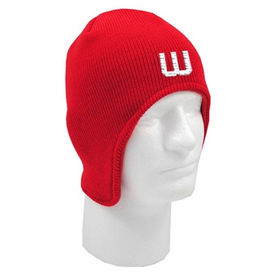 Fleece Lined Acrylic Beanie w/Flap