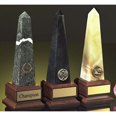 8" Black Genuine Marble Target Obelisk Award