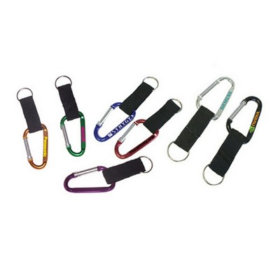 5 Cm Carabiner with Split Key Ring & Nylon Strap