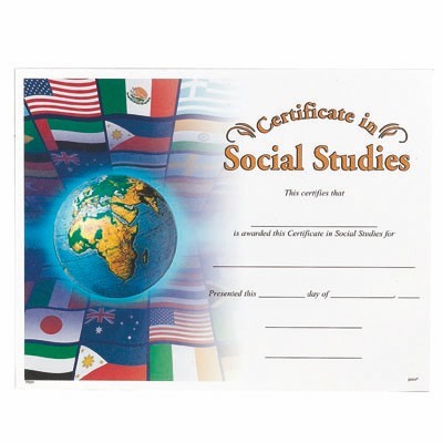 Social Studies Award Certificate