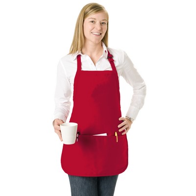 Adjustable Neck Mid-Length 3 Pouch Pocket Apron (Colors)