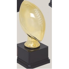 Gold Small Football Sport Ball Resin Trophy w/3.75" x 2.125" Black Base