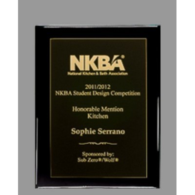 Ebony finish Plaque with Engraved Metal Panel - 9" x 12"