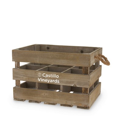 Twine Living® Wooden 6-Bottle Wine Crate