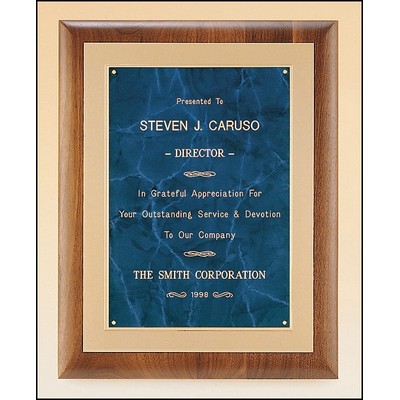 American Walnut Plaque with Sapphire Engraving Plate, 11 x 14"