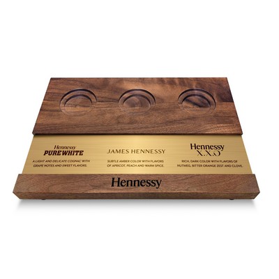 Solid Walnut Beverage Flight Board w/Interchangeable Tasting Notes (1.5" & 2" Routs)