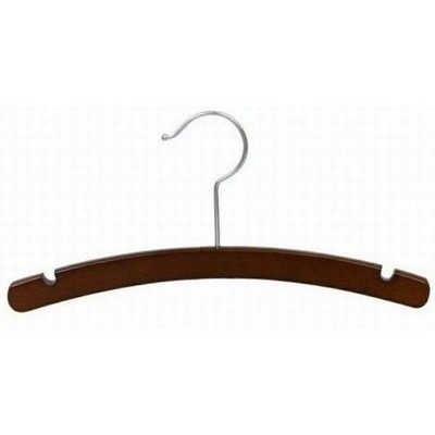 14" Juniors Arched Walnut Dress/Shirt Hanger