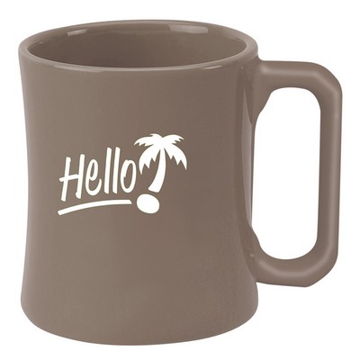 14 Oz. Matte/Gloss Square Handle Diner Mug