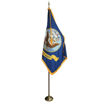 8' Pole & 3' x 5' Flag - Navy Indoor Presentation Set