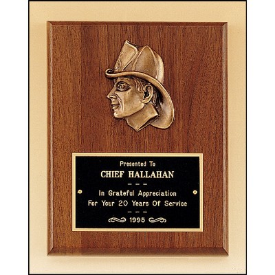 Fireman Award with Antique Bronze Finish Casting (8" x 10")