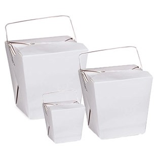 32 Oz. Fold-Pak Chinese Take-Out Box w/Wire Handle