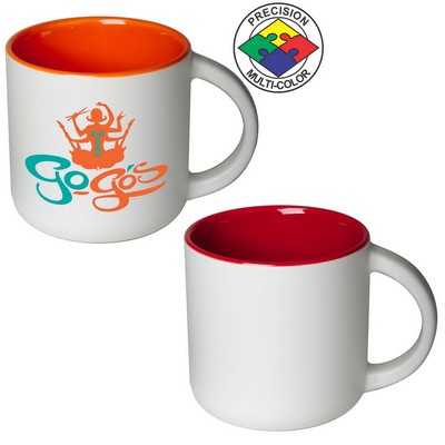 11 Oz. Satin White/Red Two Tone Sedona Contemporary Mug - Precision Spot Color