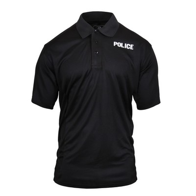 Black Moisture Wicking 'Police' Polo Shirt (3XL)