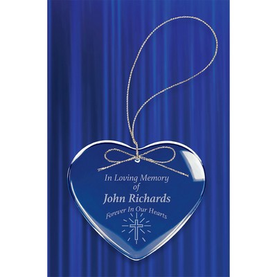 Engraved Crystal Heart Ornament