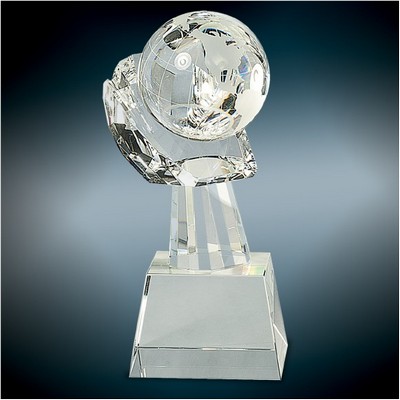 Crystal World on Pillar Award, 8"