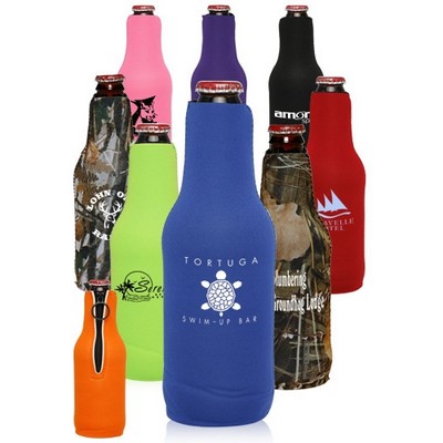 Neoprene Zippered Beer Bottle Coolies