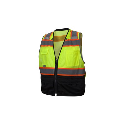 Pyramex Lumen-X Class 2 Hi-Vis Lime Safety Vest with Black Bottom