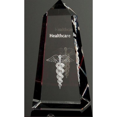 Color Crystal Obelisk Award w/Black Crystal Layer (8")