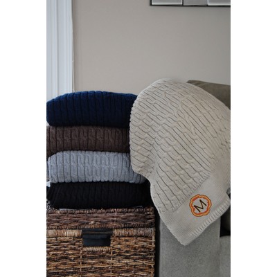 Acrylic Fisherman Cable Knit Throw Blanket