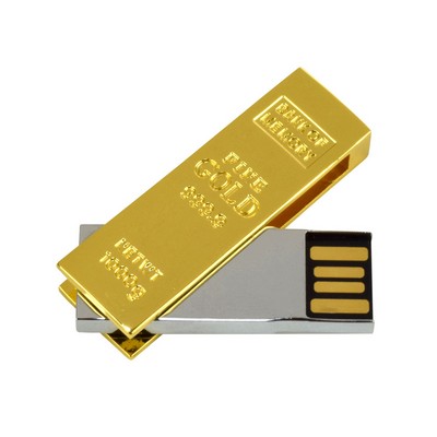 1 GB Gold Bar Swivel Flash Drive