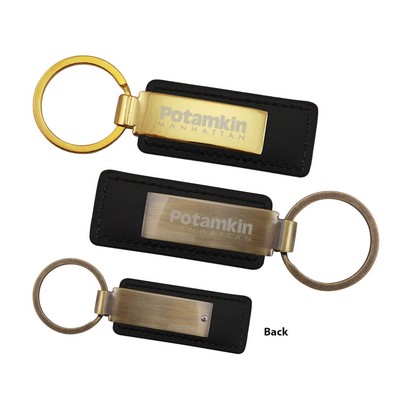 Leatherette with Rectangular Metal Key Tag