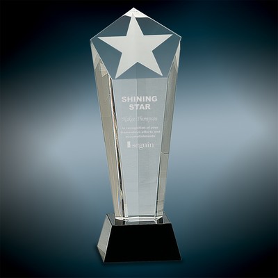 Medium Crystal Frosted Star Column Award