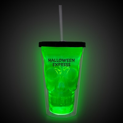 Neon Green LED Skull Cup