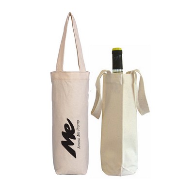 Canvas Single Bottle Wine Tote Bag