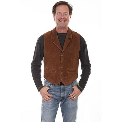 Men's Suede Vest w/Knit Back