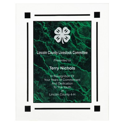 Green Marble Acrylic Clear Plaque (9" x 11")