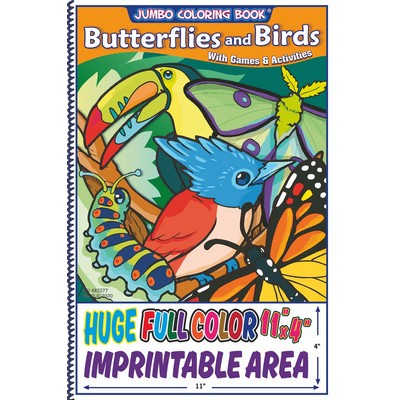 Butterflies and Birds Jumbo Imprintable Coloring and Activity Book