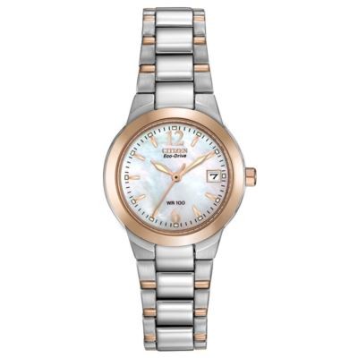 Citizen Ladies' Chandler Eco-Drive Two-Tone Watch w/MOP Dial