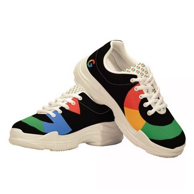 White Chunky Sneakers with full color printing