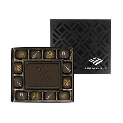 Small Custom Class Chocolate Delight Gift Box w/ Screen Printed Lid