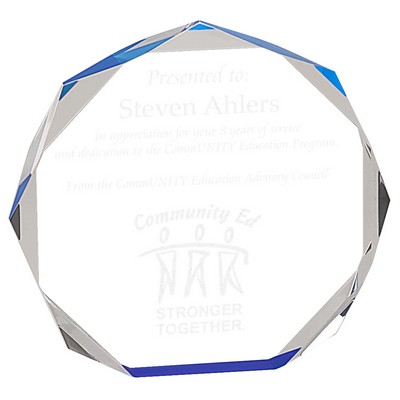 5" Blue Octagon Acrylic Award