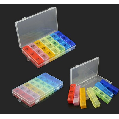 Weekly Pill Box with 21 Compartments