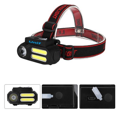 Rechargeable Usb / Cob Headlamp With Head Strap