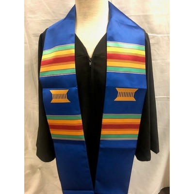 Blue Kente Graduation Sash