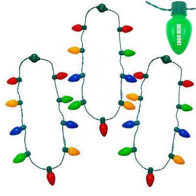 LED Christmas Bulb Light Up Necklace