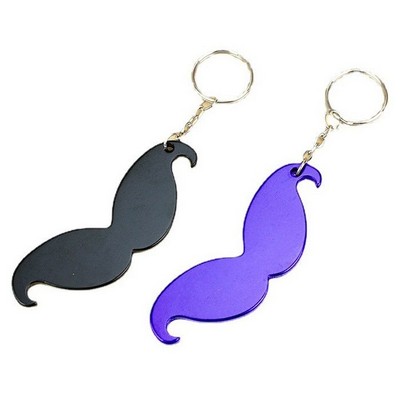 Mustache Bottle Opener Keychain