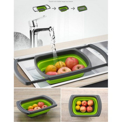 Collapsible Silicone Fruit Vegetable Draining Basket