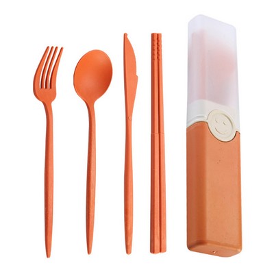 Wheat Straw 4 pcs Cutlery Set with Box