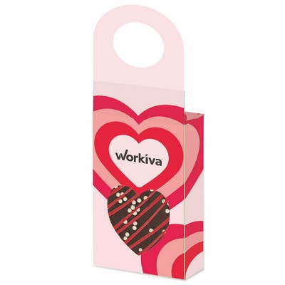 Belgian Chocolate Bar Wine Hanger (1 Oz.) - Dark Chocolate w/ Festive Valentine's Day Sprinkles