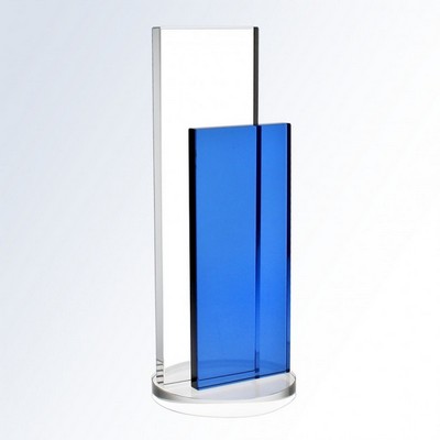 Blue Endeavor Crystal Award, 8"H