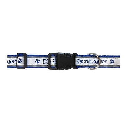 1" Woven Reflective Pet Collar w/ Nickel-Plated Hardware - "Elite" Weave_LTM