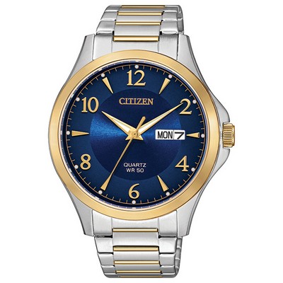 Citizen® Men's Two-Tone Quartz Watch w/Blue Dial