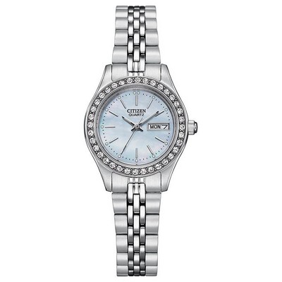 Citizen® Ladies' Quartz Stainless Steel Bracelet Watch w/MOP Dial