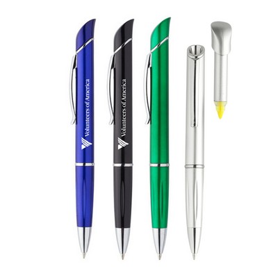 Union Printed - Highlighter Twist Pen with 1-Color Logo