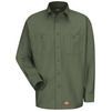 Dickie's® Men's Canvas Long Sleeve Work Shirt - Olive Green